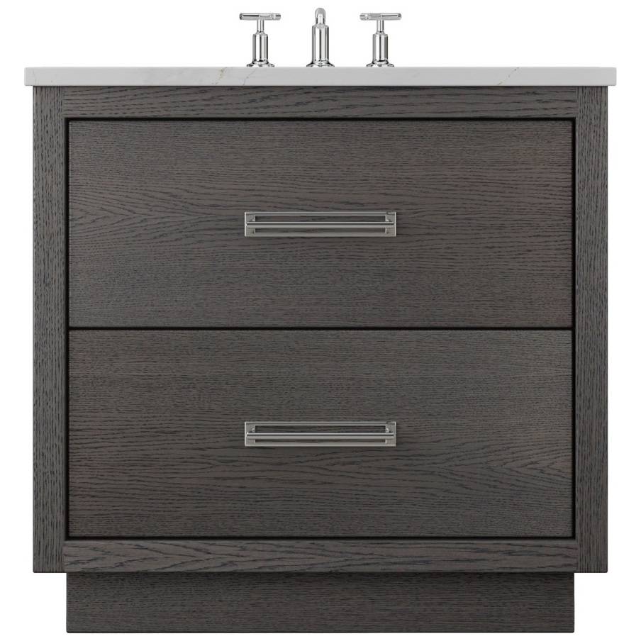 Vanderloc Avalon Two - Drawer Single Bath Vanity - 30&quot; - Gray Weathered - Polished Chrome - AVS2 - 30.gw.ch