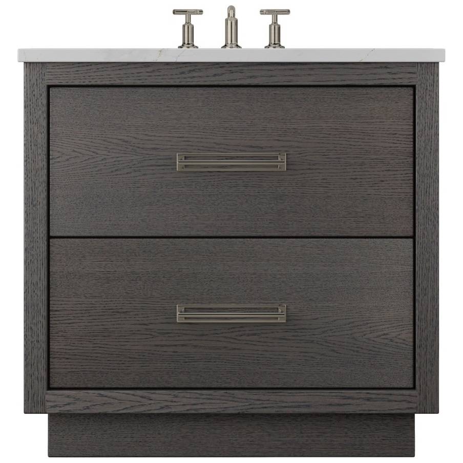 Vanderloc Avalon Two - Drawer Single Bath Vanity - 30&quot; - Gray Weathered - Satin Nickel - AVS2 - 30.gw.sn