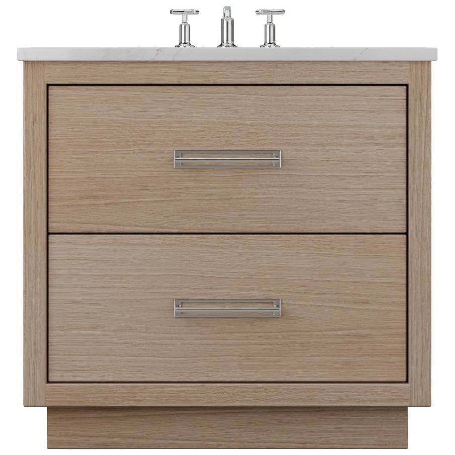 Vanderloc Avalon Two - Drawer Single Bath Vanity - 30&quot; - Natural Weathered - Polished Chrome - AVS2 - 30.nw.ch