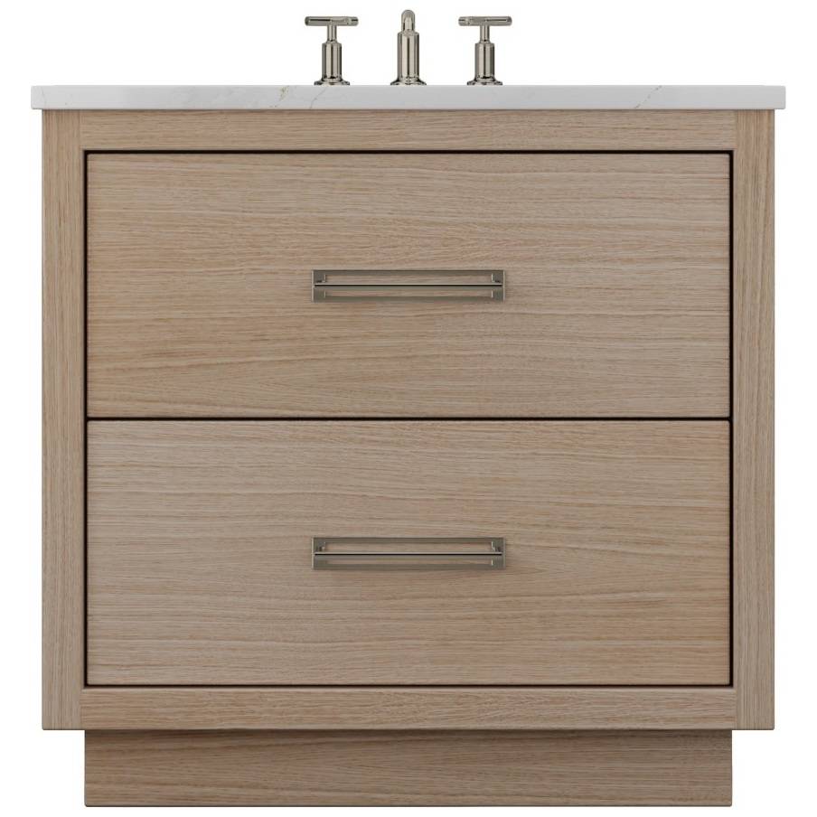 Vanderloc Avalon Two - Drawer Single Bath Vanity - 30&quot; - Natural Weathered - Satin Nickel - AVS2 - 30.nw.sn