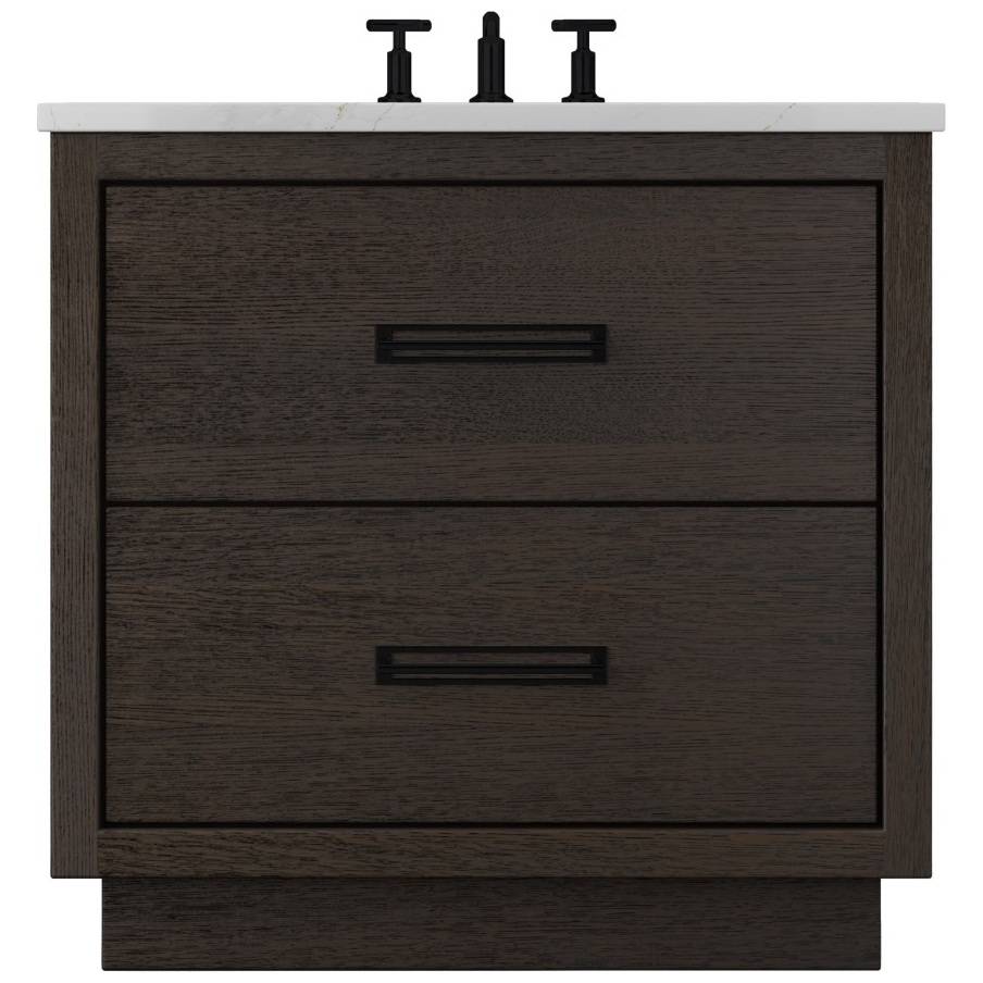 Vanderloc Avalon Two - Drawer Single Bath Vanity - 30&quot; - Rich Brown - Matte Black - AVS2 - 30.rb.mb