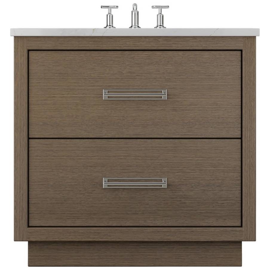 Vanderloc Avalon Two - Drawer Single Bath Vanity - 30&quot; - Smoked Modern - Polished Chrome - AVS2 - 30.sm.ch