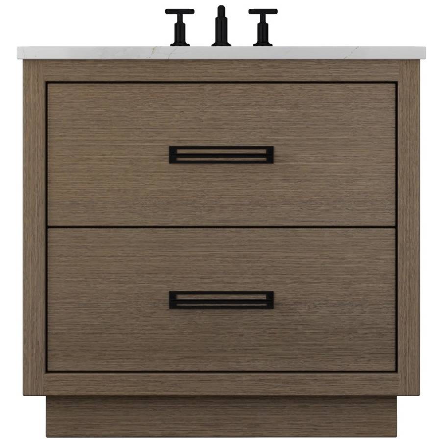Vanderloc Avalon Two - Drawer Single Bath Vanity - 30&quot; - Smoked Modern - Matte Black - AVS2 - 30.sm.mb