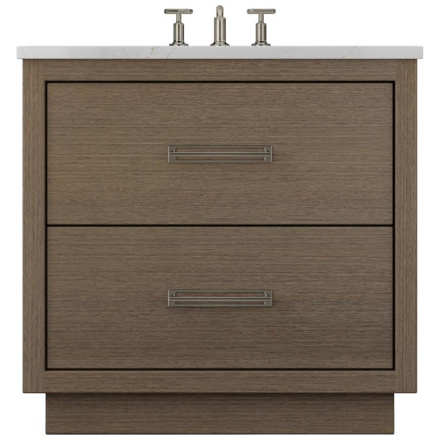 Vanderloc Avalon Two - Drawer Single Bath Vanity - 30&quot; - Smoked Modern - Satin Nickel - AVS2 - 30.sm.sn