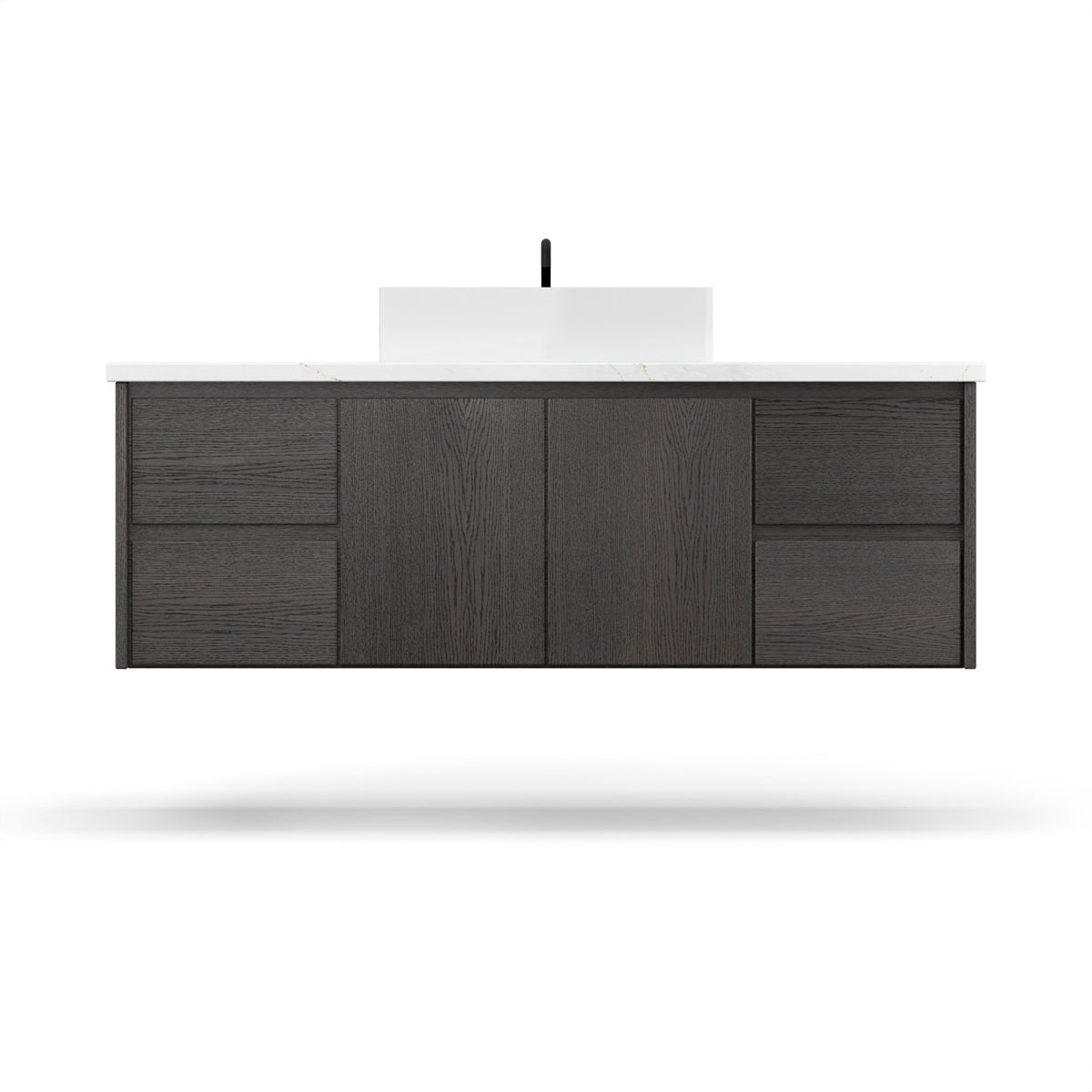 Vanderloc Gilded Single Extra Wide Bath Floating Vanity - 48&quot; - Gray Weathered - Vessel - GLS4 - 48 - f18.gw.nh