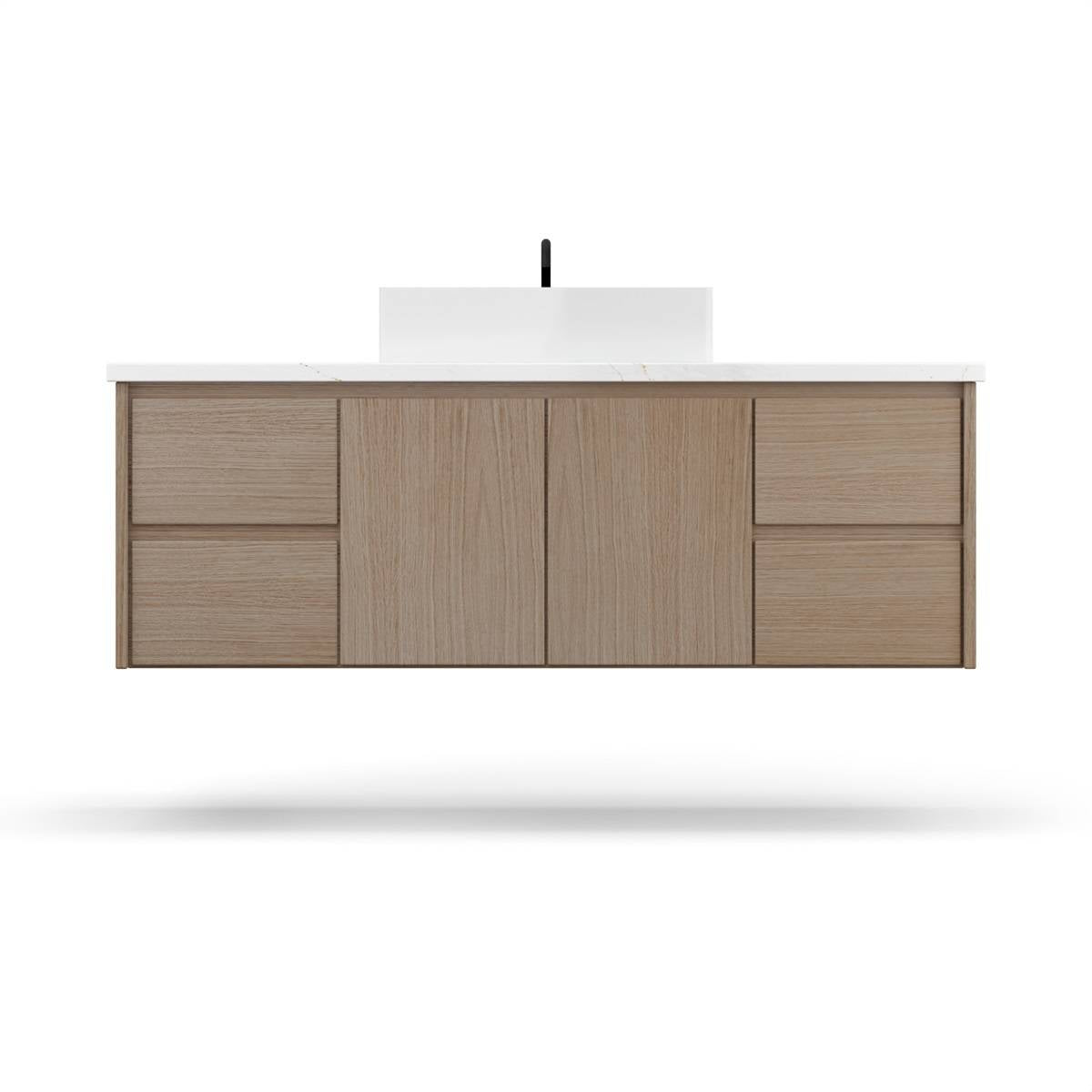 Vanderloc Gilded Single Extra Wide Bath Floating Vanity – 48" – Natural Weathered – Vessel