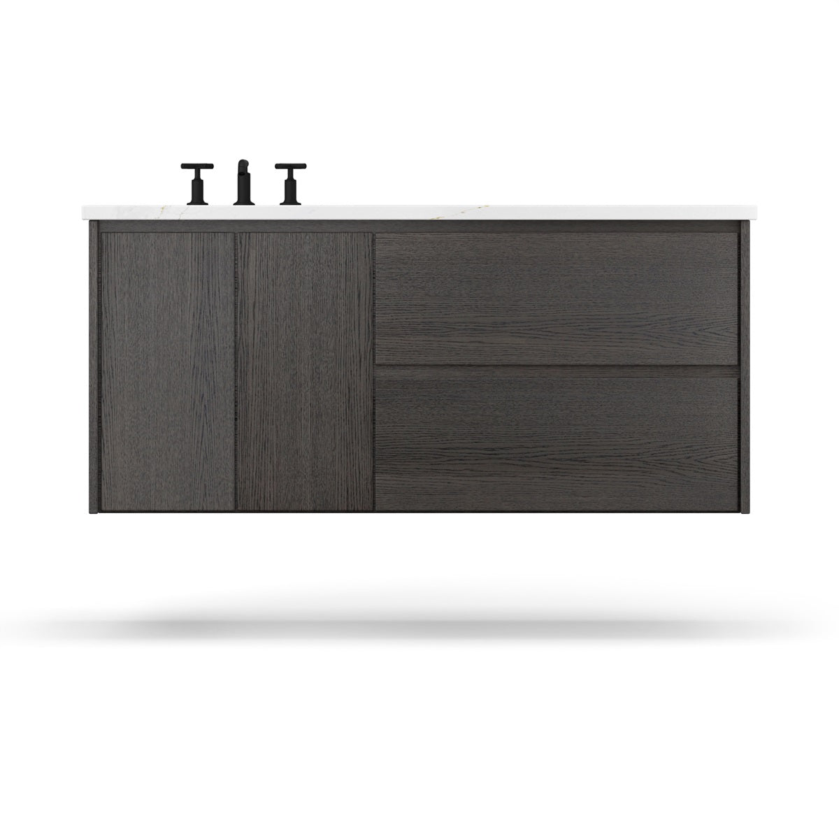 Vanderloc Gilded Single Left/Right Bath Floating Vanity - 36&quot; - Gray Weathered - Undermount - GLL7 - 36 - f24.gw.nh