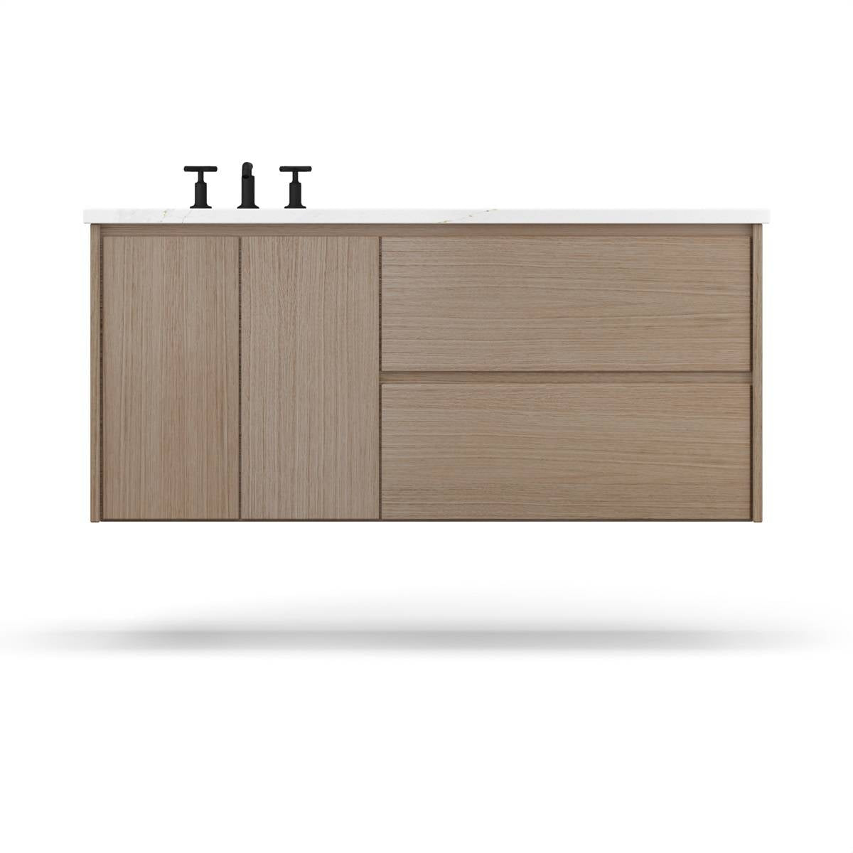 Vanderloc Gilded Single Left/Right Bath Floating Vanity - 36&quot; - Natural Weathered - Undermount - GLL7 - 36 - f24.nw.nh