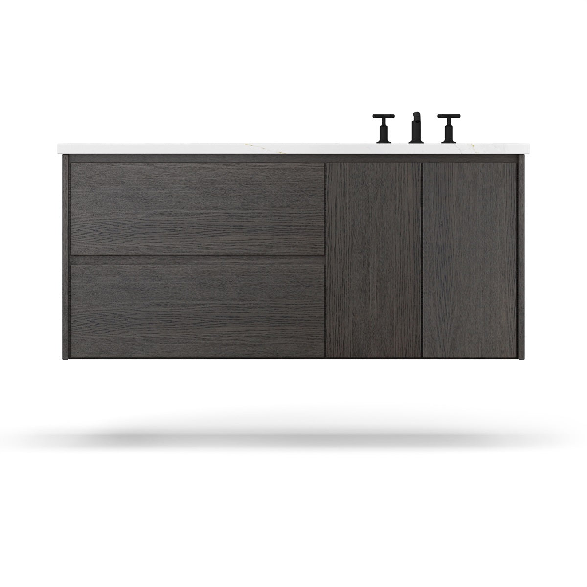 Vanderloc Gilded Single Left/Right Bath Floating Vanity - 36&quot; - Gray Weathered - Undermount - GLR7 - 36 - f24.gw.nh