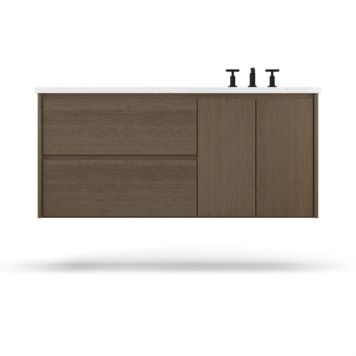 Vanderloc Gilded Single Left/Right Bath Floating Vanity - 36&quot; - Smoked Modern - Undermount - GLR7 - 36 - f24.sm.nh