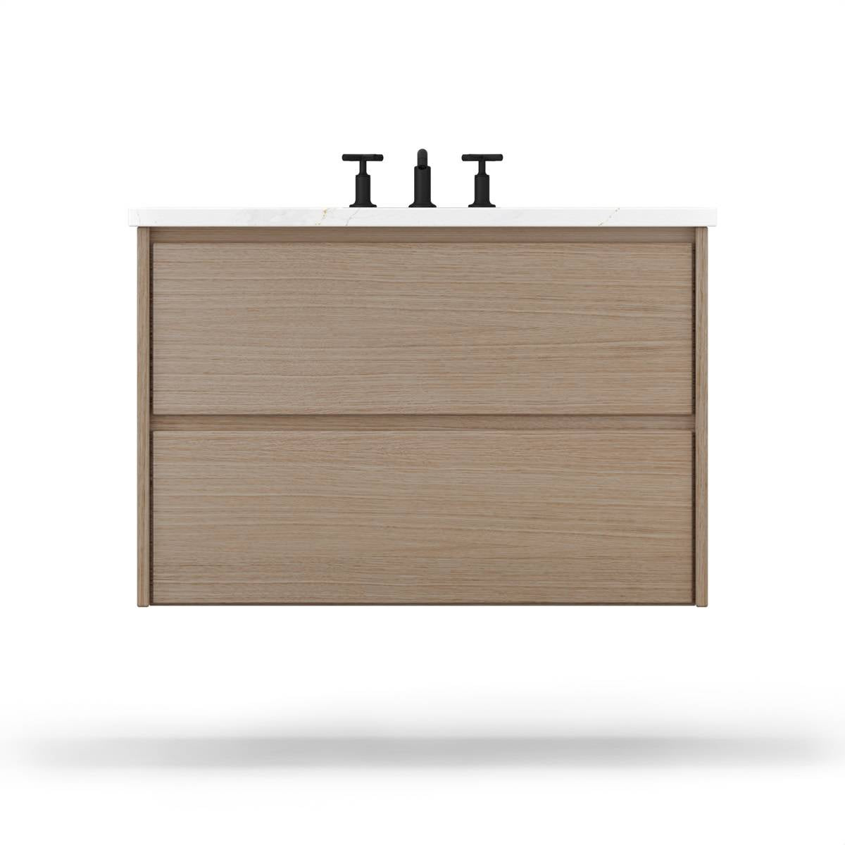 Vanderloc Gilded Two - Drawer Single Bath Floating Vanity - 30&quot; - Natural Weathered - Undermount - GLS2 - 30 - f24.nw.nh