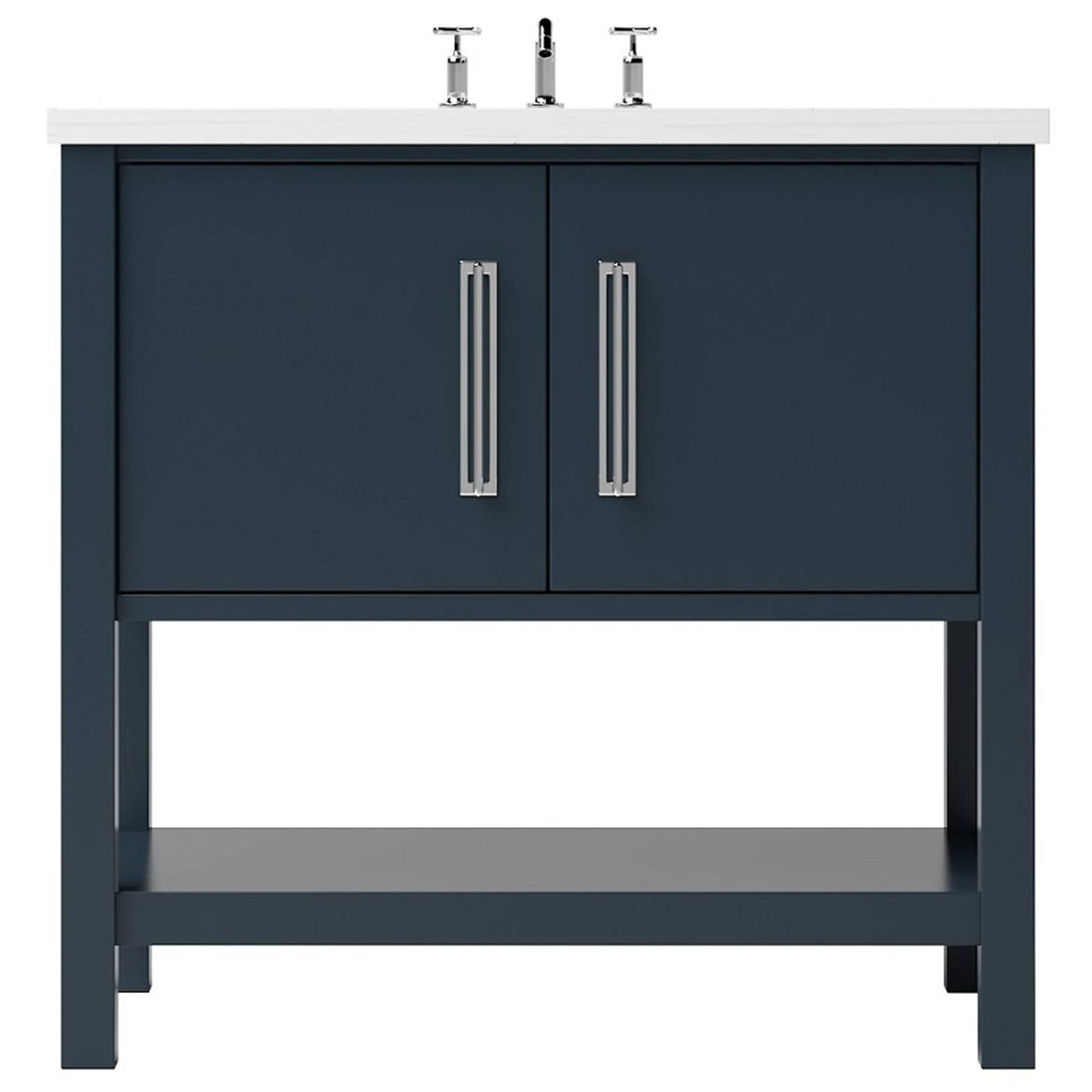 Vanderloc Kiawah Single Bath Vanity - 30&quot; - Hague Blue - Polished Chrome - KWS1 - 30.hb.ch