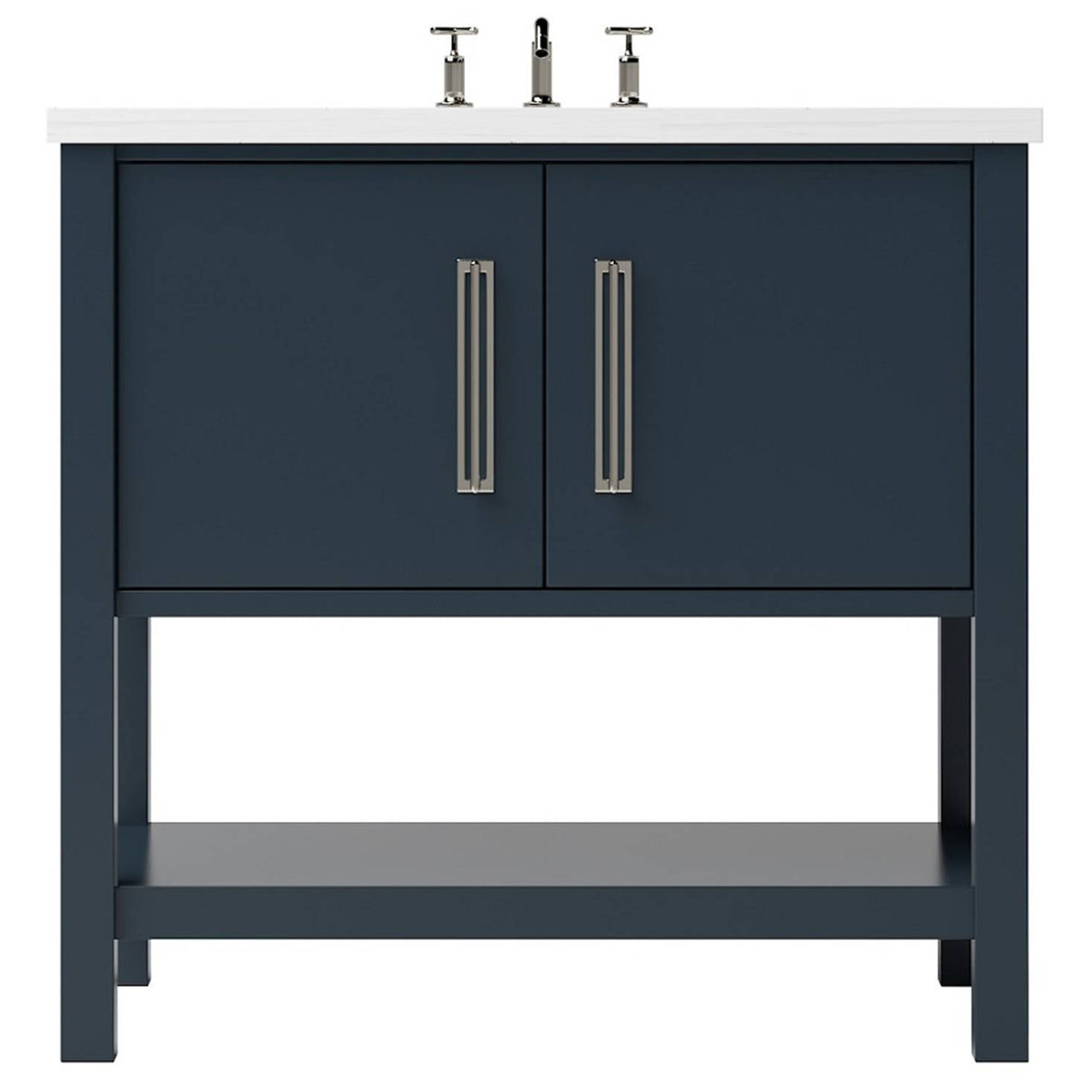 Vanderloc Kiawah Single Bath Vanity - 30&quot; - Hague Blue - Satin Nickel - KWS1 - 30.hb.sn