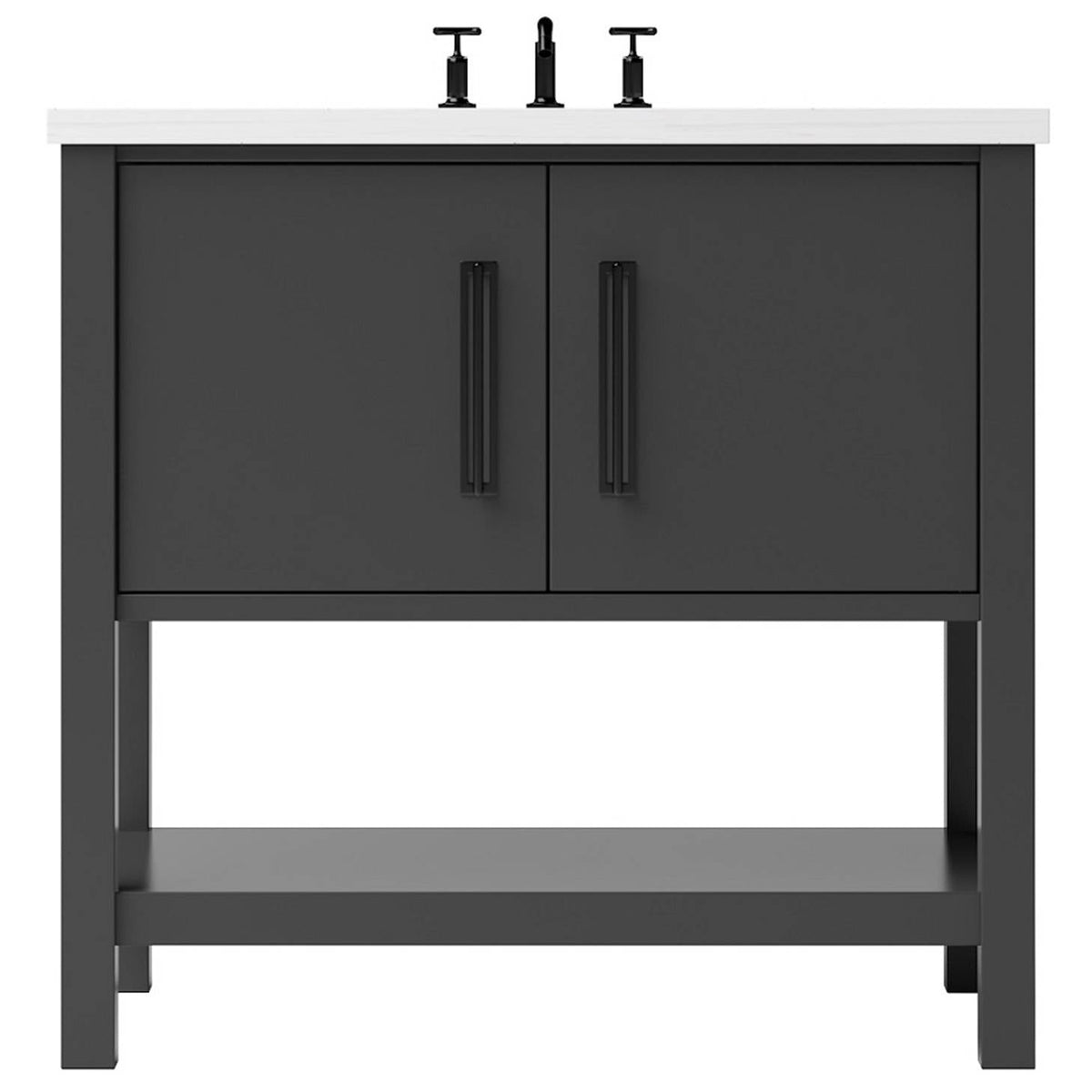 Vanderloc Kiawah Single Bath Vanity - 30&quot; - Off Black - Matte Black - KWS1 - 30.ob.mb