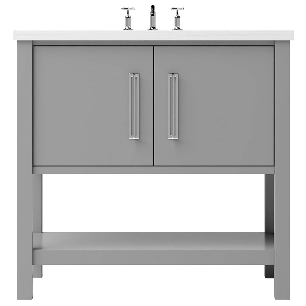 Vanderloc Kiawah Single Bath Vanity - 30&quot; - Platinum Gray - Polished Chrome - KWS1 - 30.pg.ch