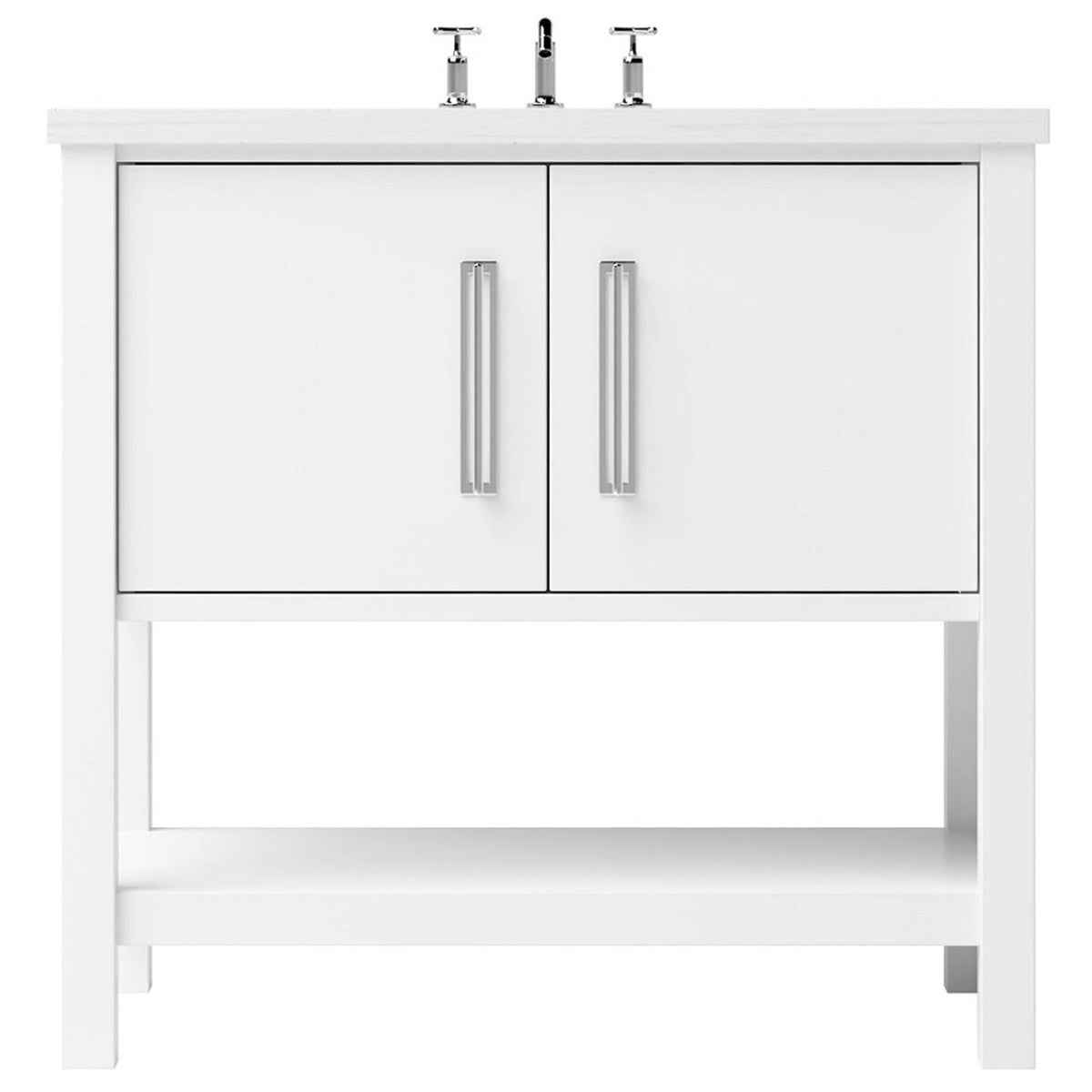 Vanderloc Kiawah Single Bath Vanity - 30&quot; - Pure White - Polished Chrome - KWS1 - 30.pw.ch