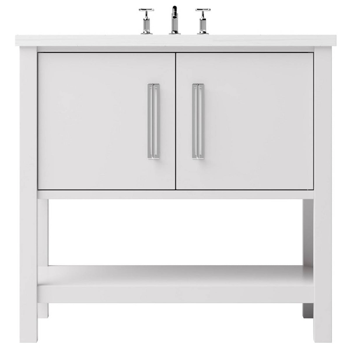 Vanderloc Kiawah Single Bath Vanity - 30&quot; - Strong White - Polished Chrome - KWS1 - 30.sw.ch