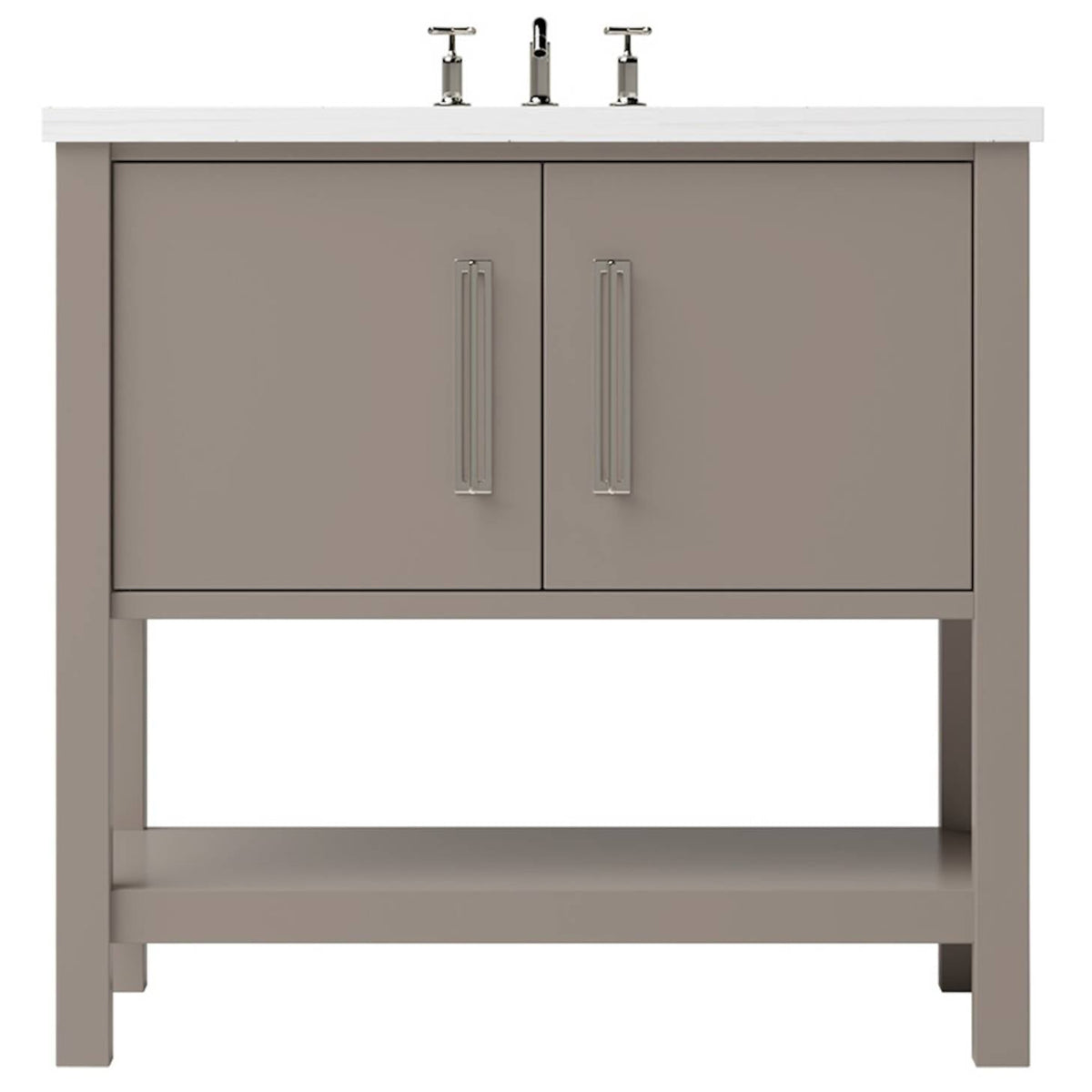 Vanderloc Kiawah Single Bath Vanity - 30&quot; - Taos Taupe - Satin Nickel - KWS1 - 30.tt.sn