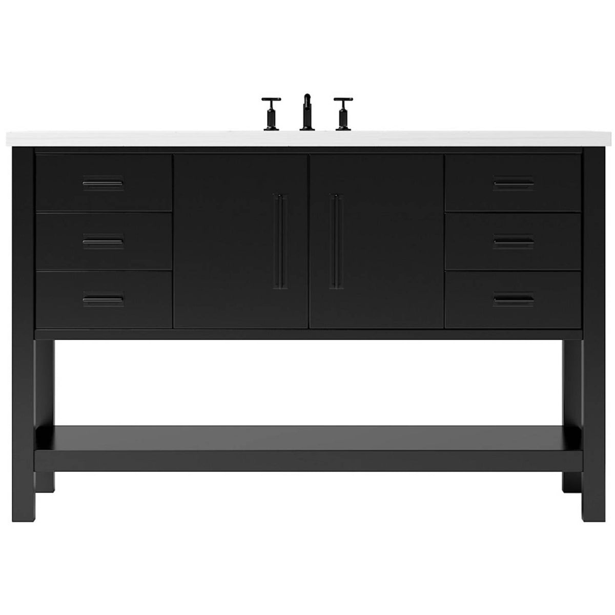 Vanderloc Kiawah Single Extra Wide Bath Vanity - 48&quot; - Noir - Matte Black - KWS4 - 48.no.mb