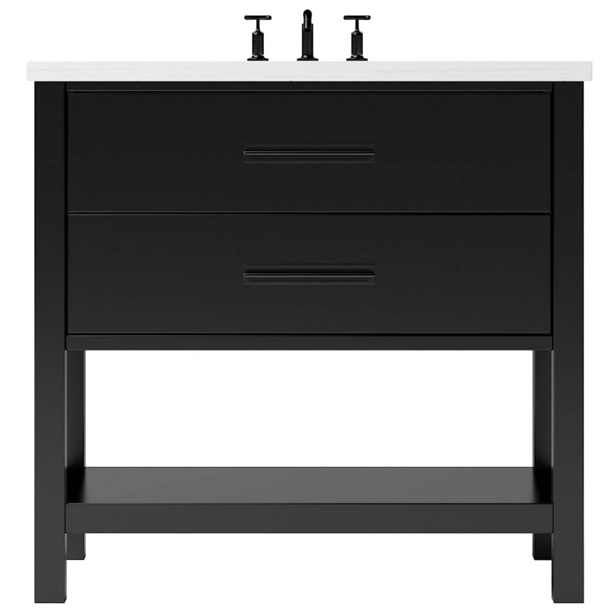 Vanderloc Kiawah Two - Drawer Single Bath Vanity - 36&quot; - Noir - Matte Black - KWS2 - 36.no.mb