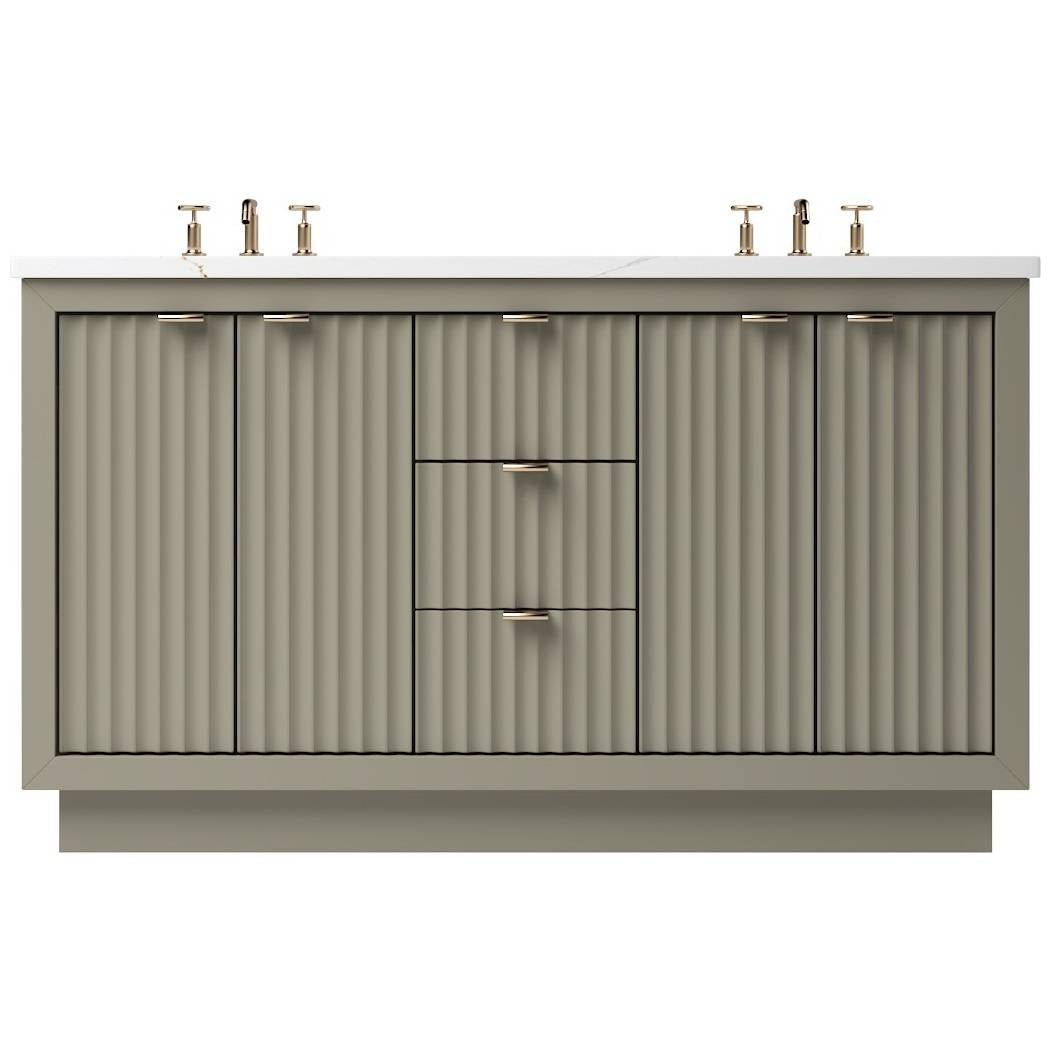 Vanderloc LeCrieú Double Bath Vanity – 60" – French Olive – Rose Gold