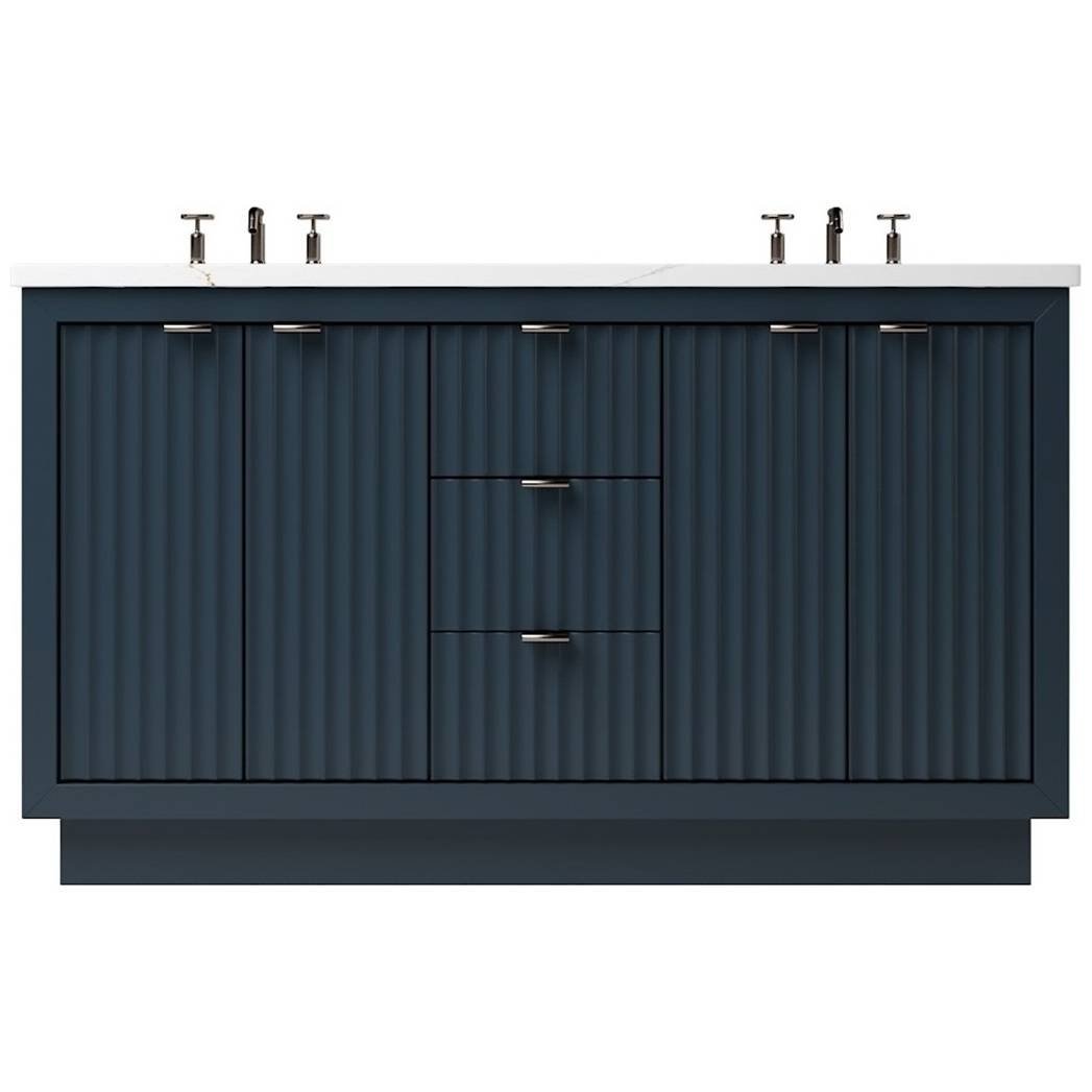 Vanderloc LeCrieú Double Bath Vanity - 60&quot; - Hague Blue - Champagne Bronze - LCD5 - 60.hb.br