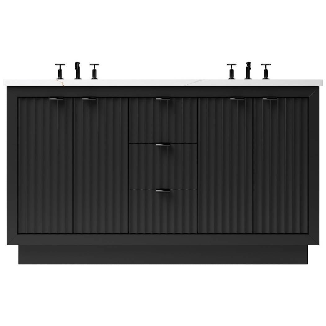Vanderloc LeCrieú Double Bath Vanity - 60&quot; - Noir - Matte Black - LCD5 - 60.no.mb