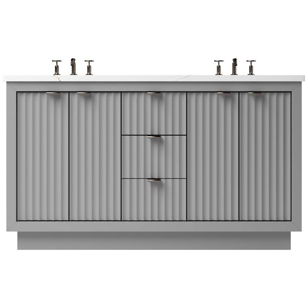 Vanderloc LeCrieú Double Bath Vanity - 60&quot; - Platinum Gray - Champagne Bronze - LCD5 - 60.pg.br
