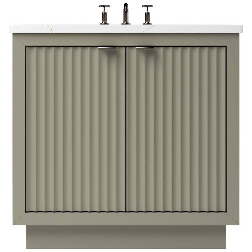 Vanderloc LeCrieú Single Bath Vanity - 30&quot; - French Olive - Champagne Bronze - LCS1 - 30.fo.br