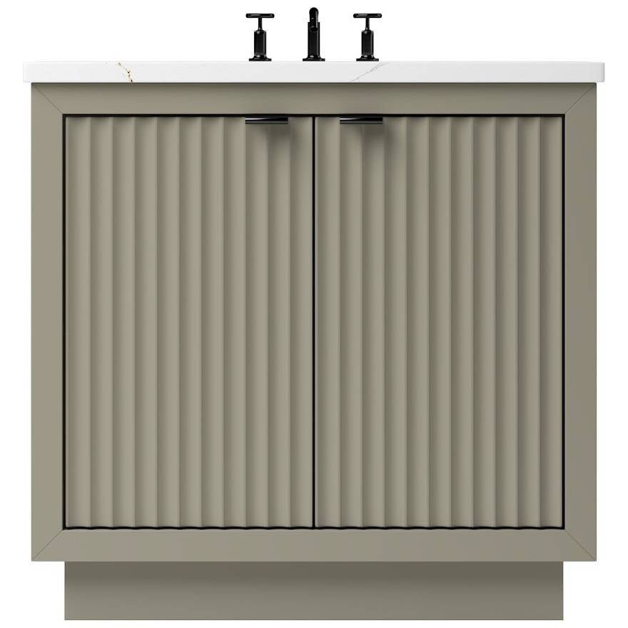 Vanderloc LeCrieú Single Bath Vanity - 30&quot; - French Olive - Matte Black - LCS1 - 30.fo.mb