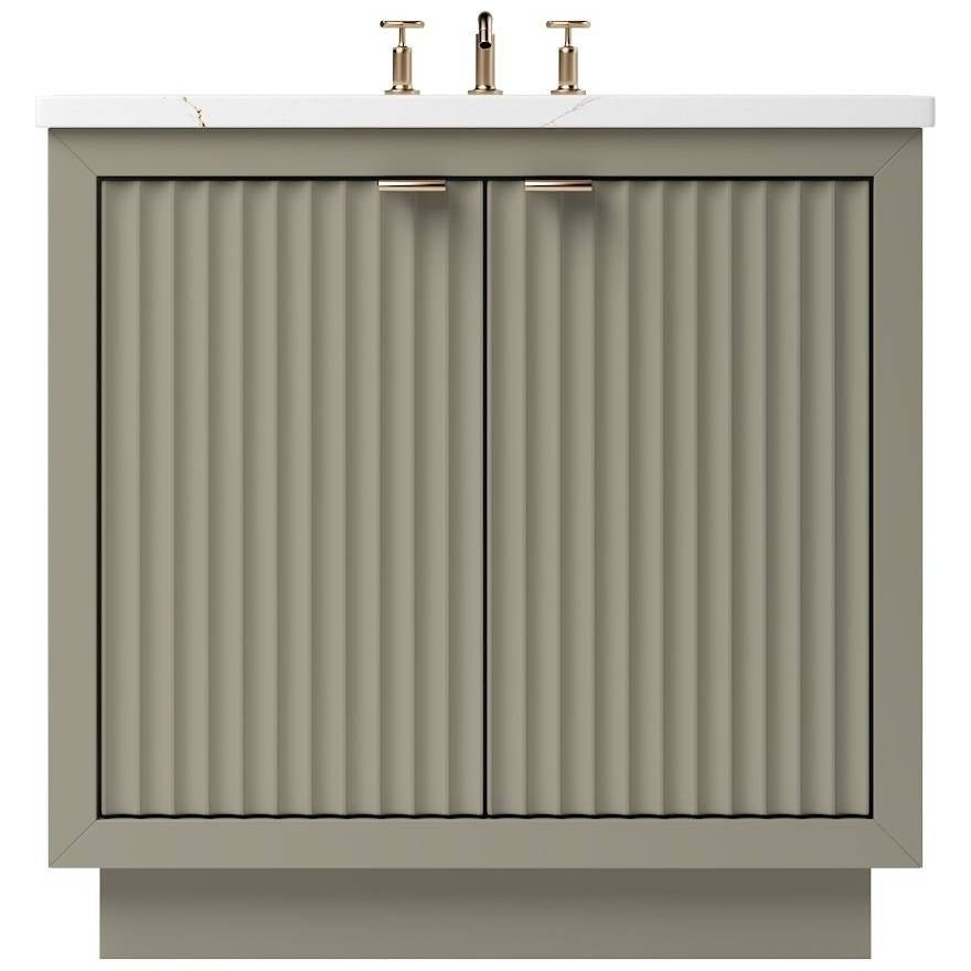 Vanderloc LeCrieú Single Bath Vanity - 30" - French Olive - Rose Gold - LCS1 - 30.fo.rg
