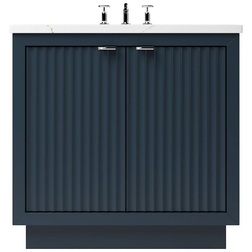 Vanderloc LeCrieú Single Bath Vanity - 30&quot; - Hague Blue - Polished Chrome - LCS1 - 30.hb.ch