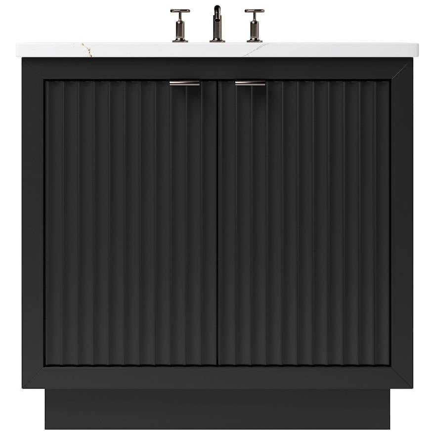 Vanderloc LeCrieú Single Bath Vanity - 30&quot; - Noir - Champagne Bronze - LCS1 - 30.no.br