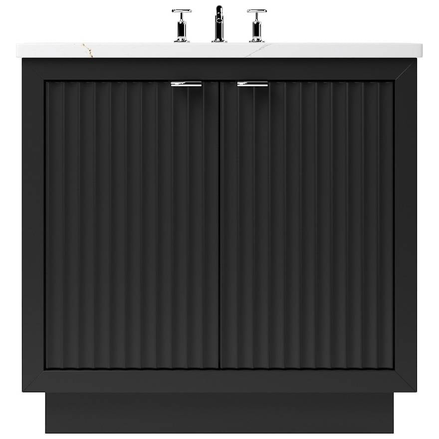 Vanderloc LeCrieú Single Bath Vanity - 30&quot; - Noir - Polished Chrome - LCS1 - 30.no.ch