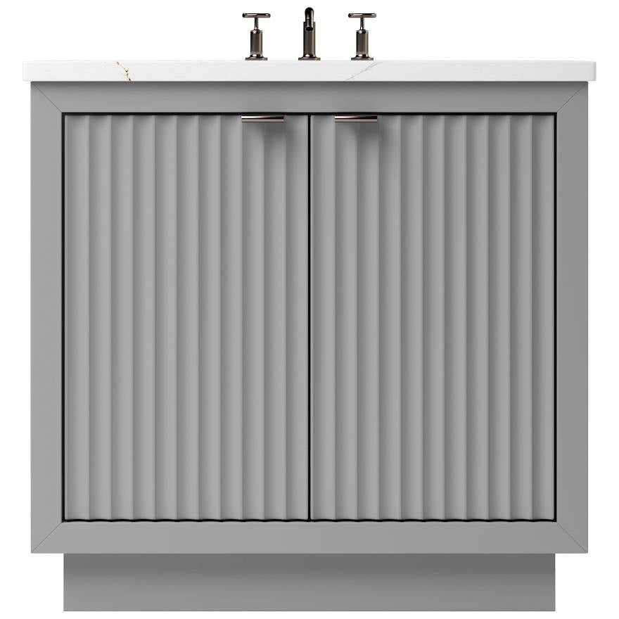 Vanderloc LeCrieú Single Bath Vanity - 30&quot; - Platinum Gray - Champagne Bronze - LCS1 - 30.pg.br