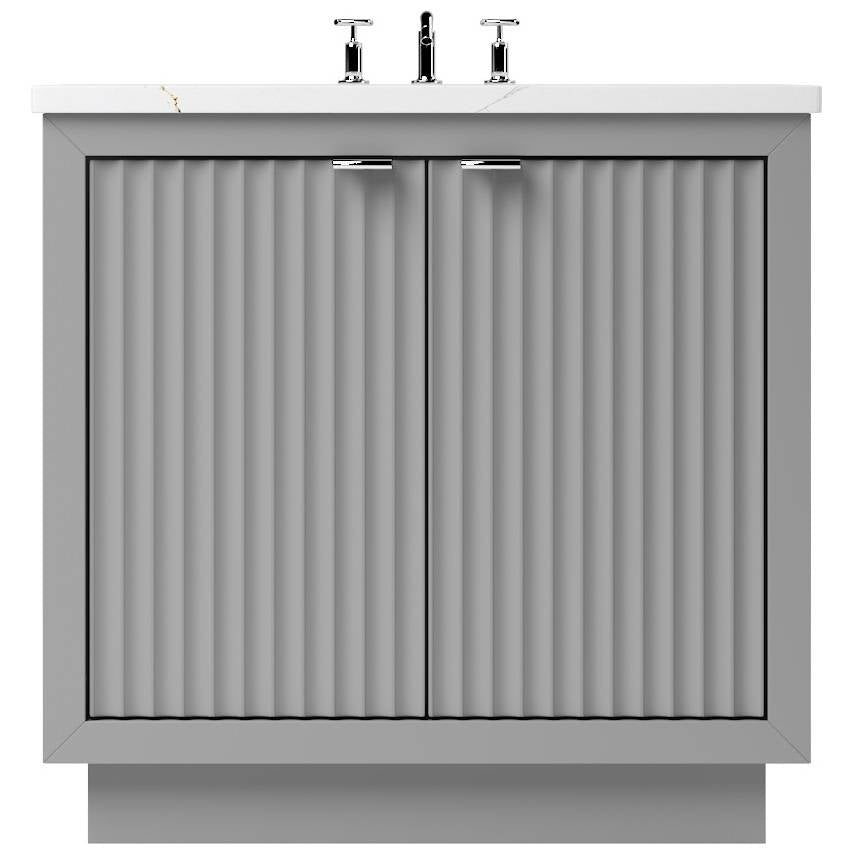 Vanderloc LeCrieú Single Bath Vanity - 30&quot; - Platinum Gray - Polished Chrome - LCS1 - 30.pg.ch