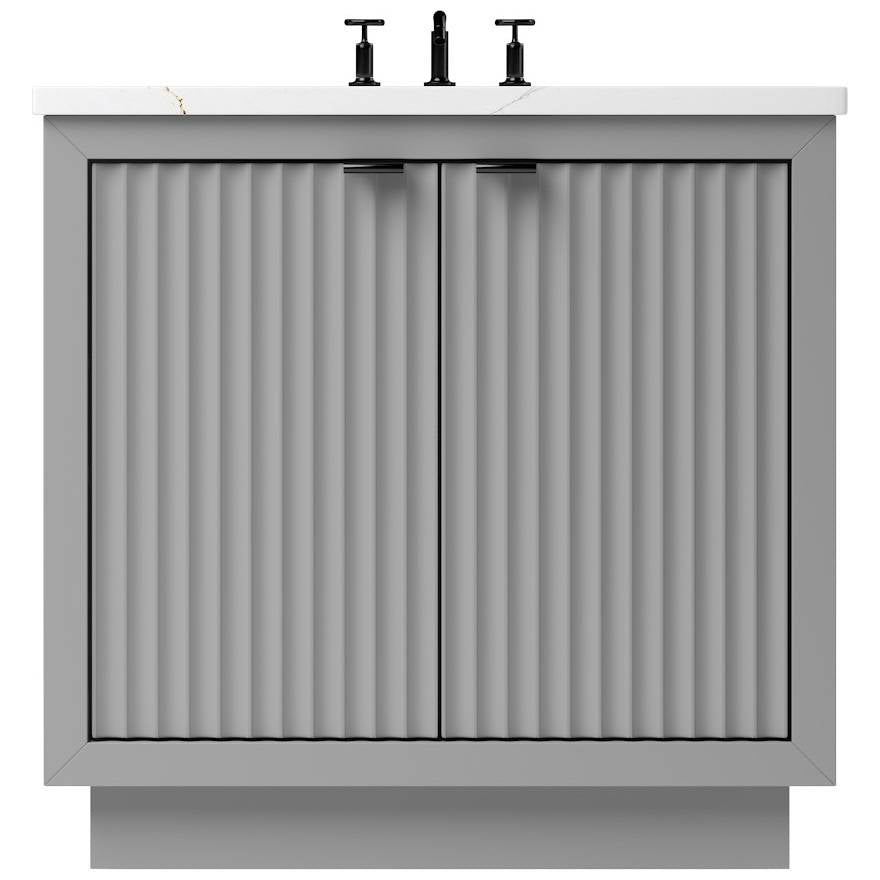 Vanderloc LeCrieú Single Bath Vanity - 30&quot; - Platinum Gray - Matte Black - LCS1 - 30.pg.mb