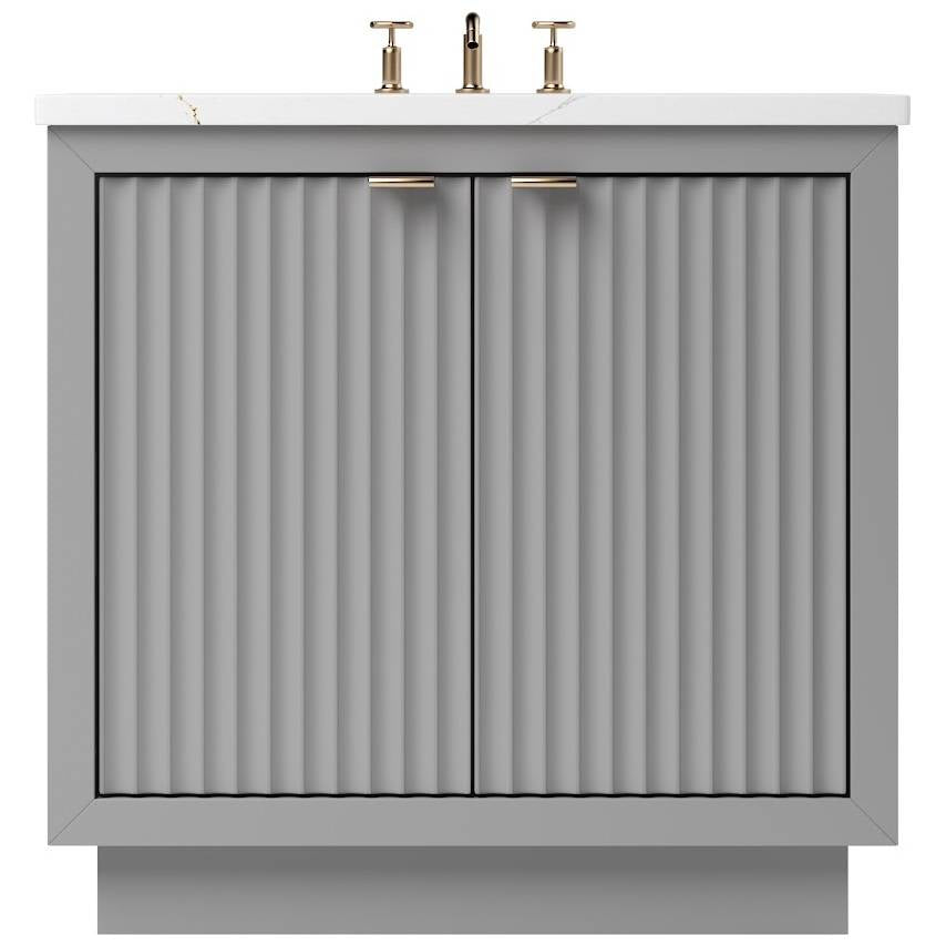 Vanderloc LeCrieú Single Bath Vanity - 30&quot; - Platinum Gray - Rose Gold - LCS1 - 30.pg.rg