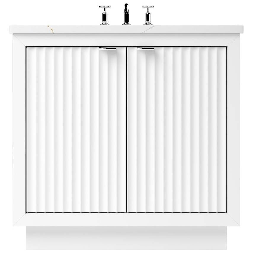 Vanderloc LeCrieú Single Bath Vanity - 30&quot; - Pure White - Polished Chrome - LCS1 - 30.pw.ch