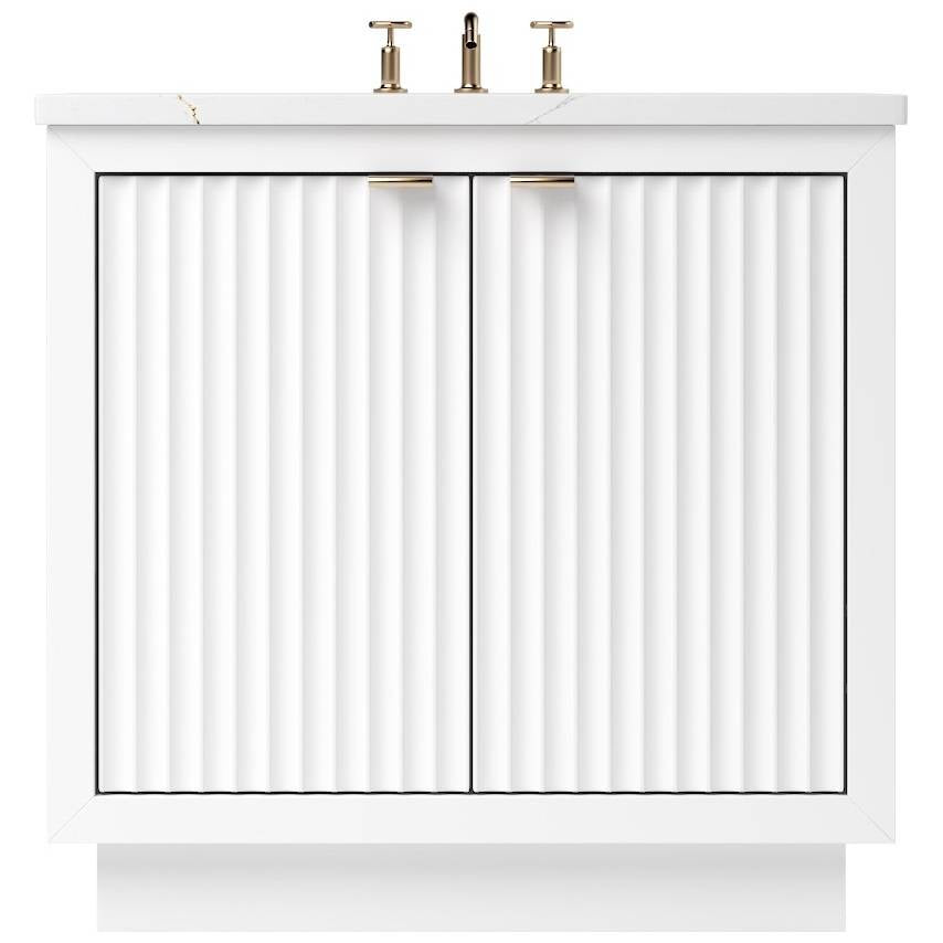 Vanderloc LeCrieú Single Bath Vanity - 30&quot; - Pure White - Rose Gold - LCS1 - 30.pw.rg
