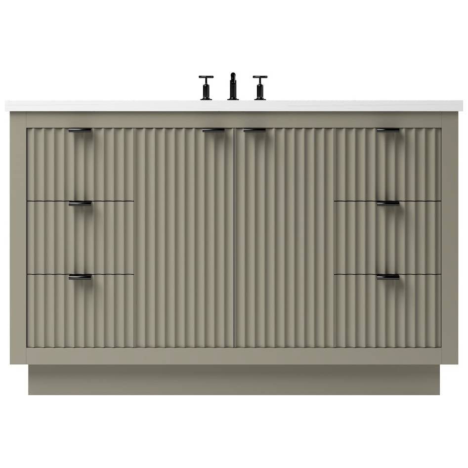 Vanderloc LeCrieú Single Extra Wide Bath Vanity - 48&quot; - French Olive - Matte Black - LCS4 - 48.fo.mb