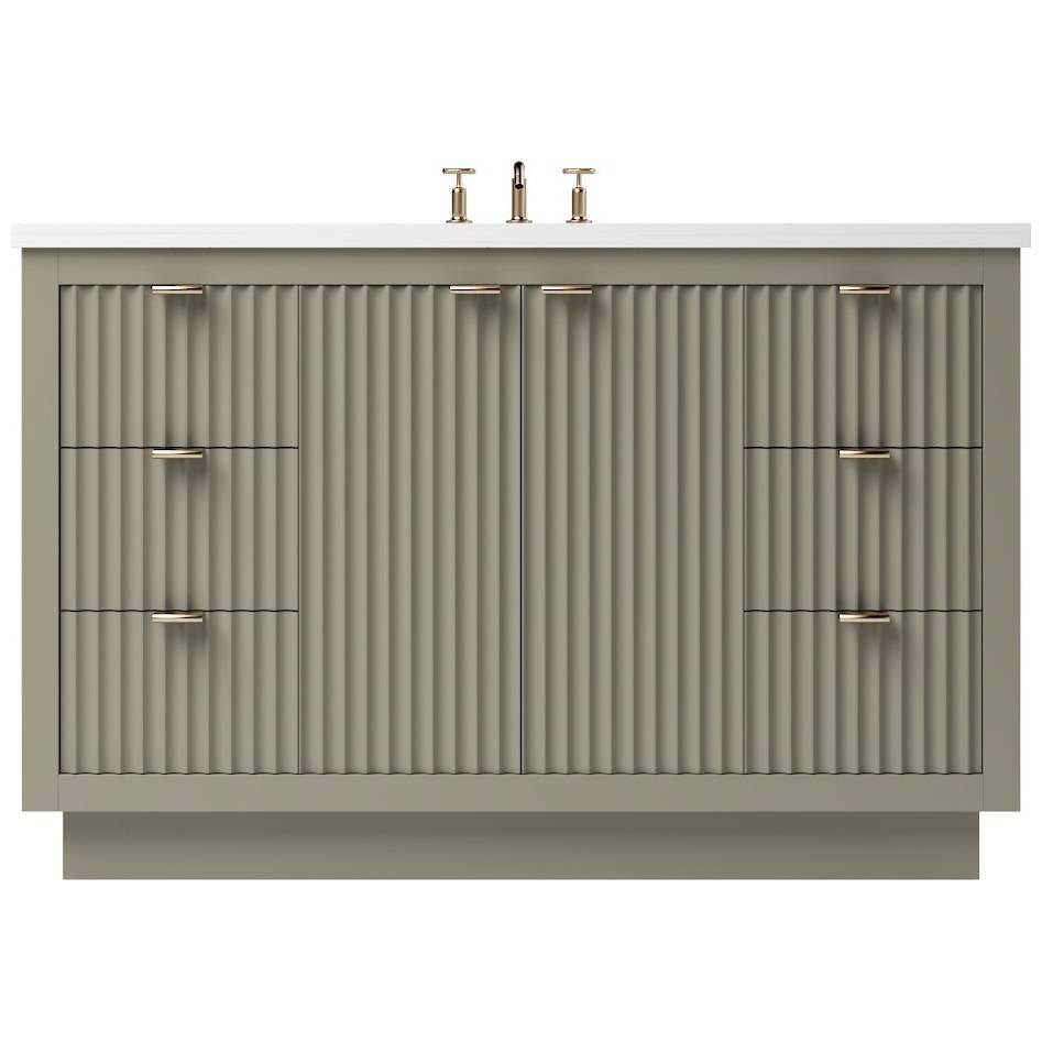 Vanderloc LeCrieú Single Extra Wide Bath Vanity – 48" – French Olive – Rose Gold