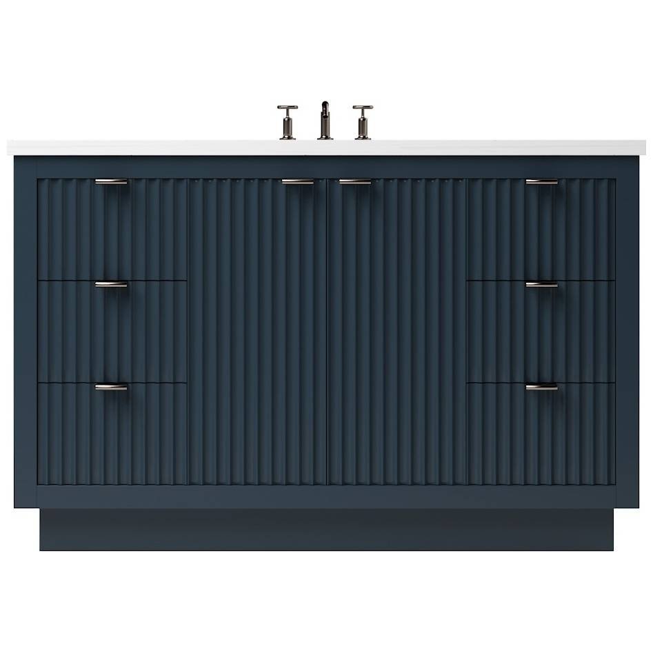 Vanderloc LeCrieú Single Extra Wide Bath Vanity - 48&quot; - Hague Blue - Champagne Bronze - LCS4 - 48.hb.br