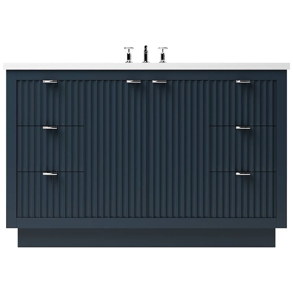 Vanderloc LeCrieú Single Extra Wide Bath Vanity - 48&quot; - Hague Blue - Polished Chrome - LCS4 - 48.hb.ch