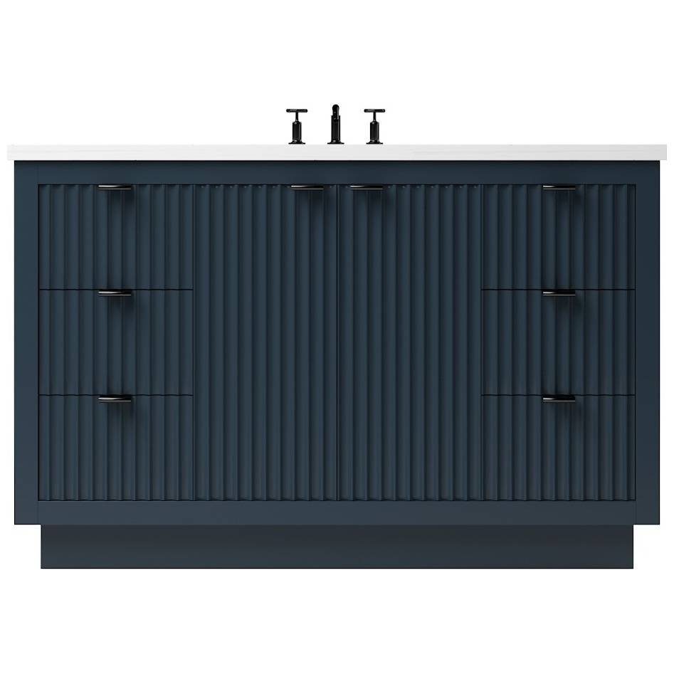 Vanderloc LeCrieú Single Extra Wide Bath Vanity - 48&quot; - Hague Blue - Matte Black - LCS4 - 48.hb.mb