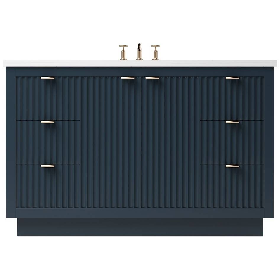Vanderloc LeCrieú Single Extra Wide Bath Vanity - 48&quot; - Hague Blue - Rose Gold - LCS4 - 48.hb.rg