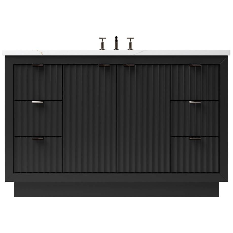 Vanderloc LeCrieú Single Extra Wide Bath Vanity - 48&quot; - Noir - Champagne Bronze - LCS4 - 48.no.br