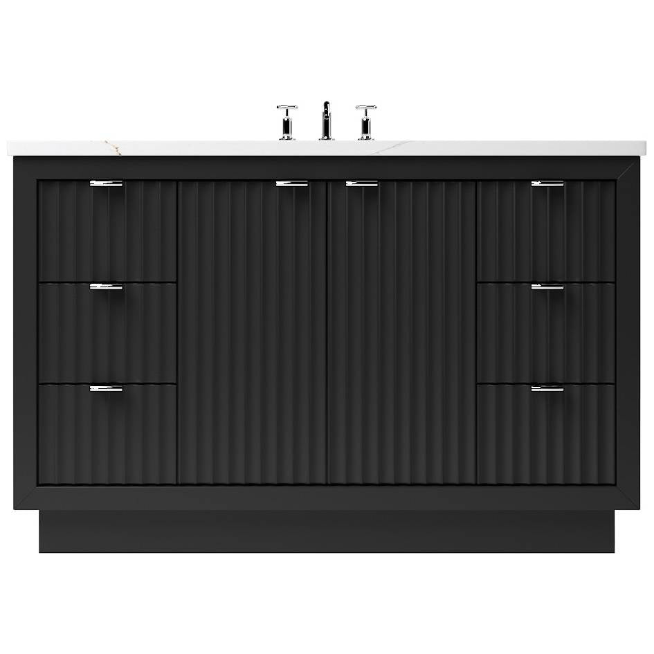 Vanderloc LeCrieú Single Extra Wide Bath Vanity - 48&quot; - Noir - Polished Chrome - LCS4 - 48.no.ch