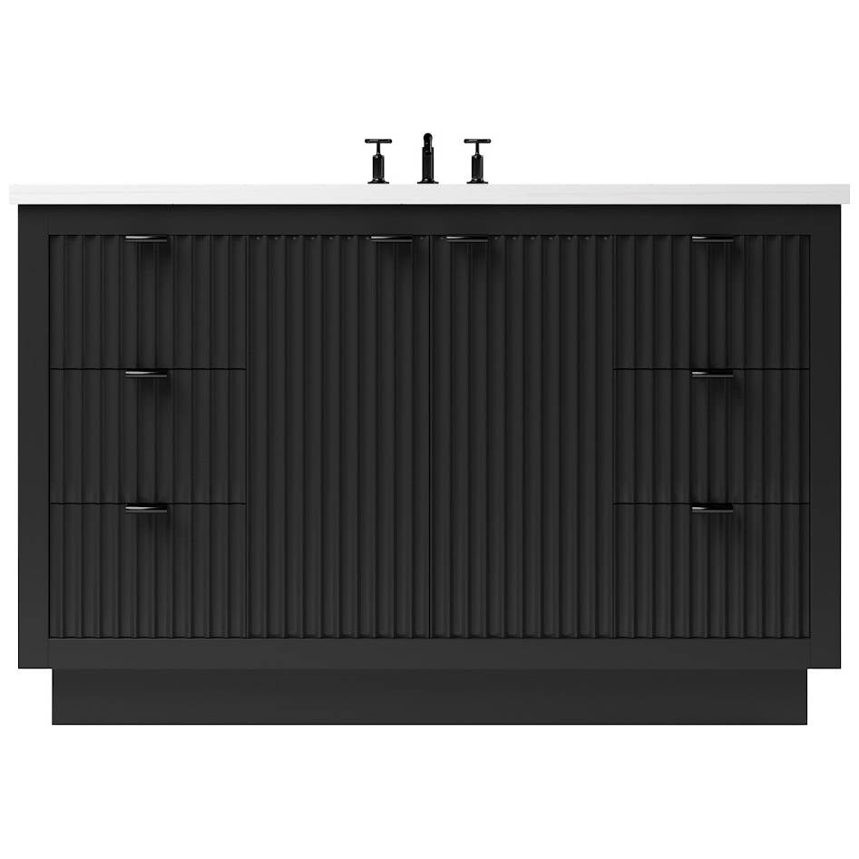 Vanderloc LeCrieú Single Extra Wide Bath Vanity - 48&quot; - Noir - Matte Black - LCS4 - 48.no.mb