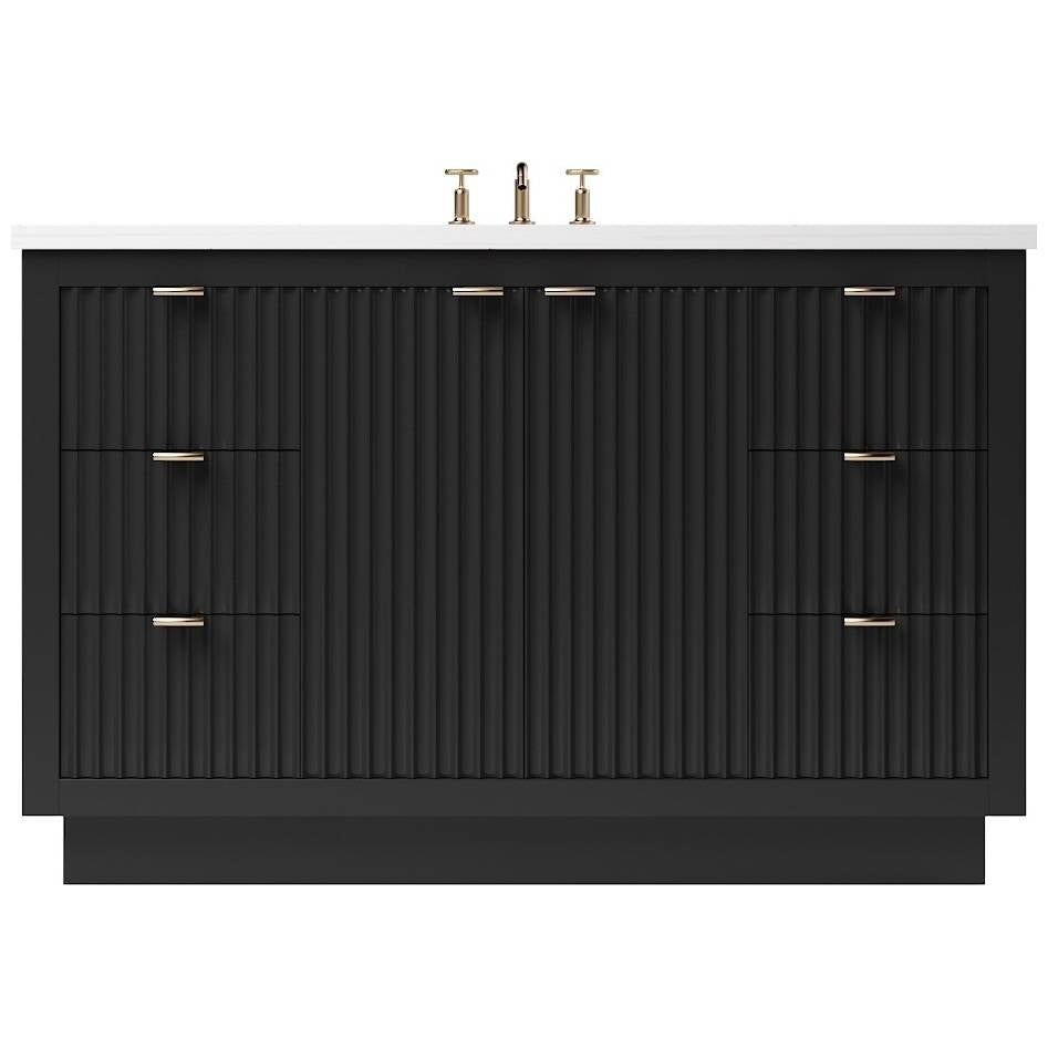 Vanderloc LeCrieú Single Extra Wide Bath Vanity - 48&quot; - Noir - Rose Gold - LCS4 - 48.no.rg
